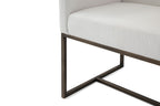 Marty - Modern Off-White & Copper Antique Brass Dining Chair