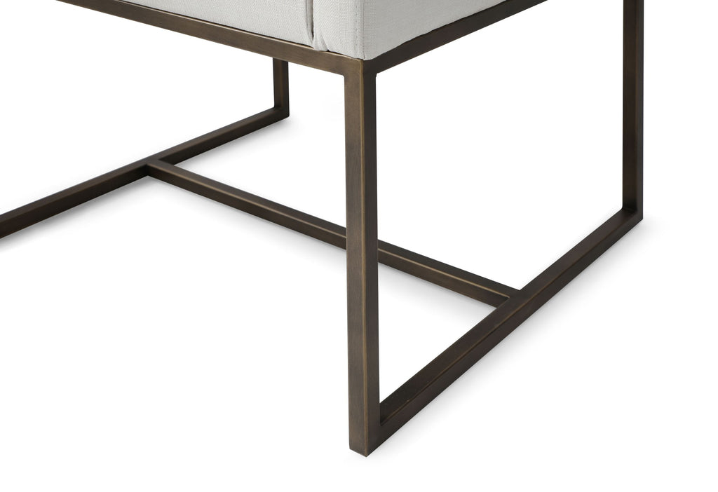 Marty - Modern Off-White & Copper Antique Brass Dining Chair