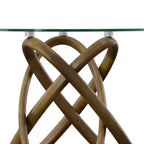 Mason - Modern Glass + Walnut End Table