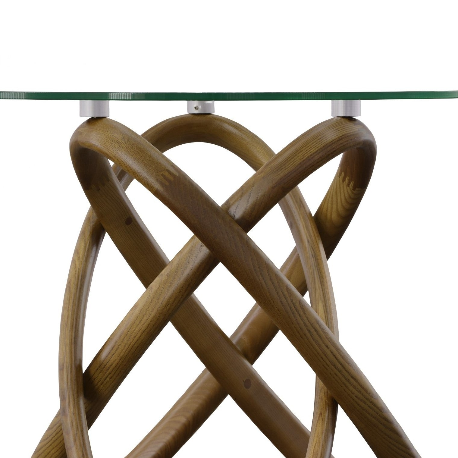 Mason - Modern Glass + Walnut End Table