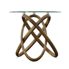 Mason - Modern Glass + Walnut End Table