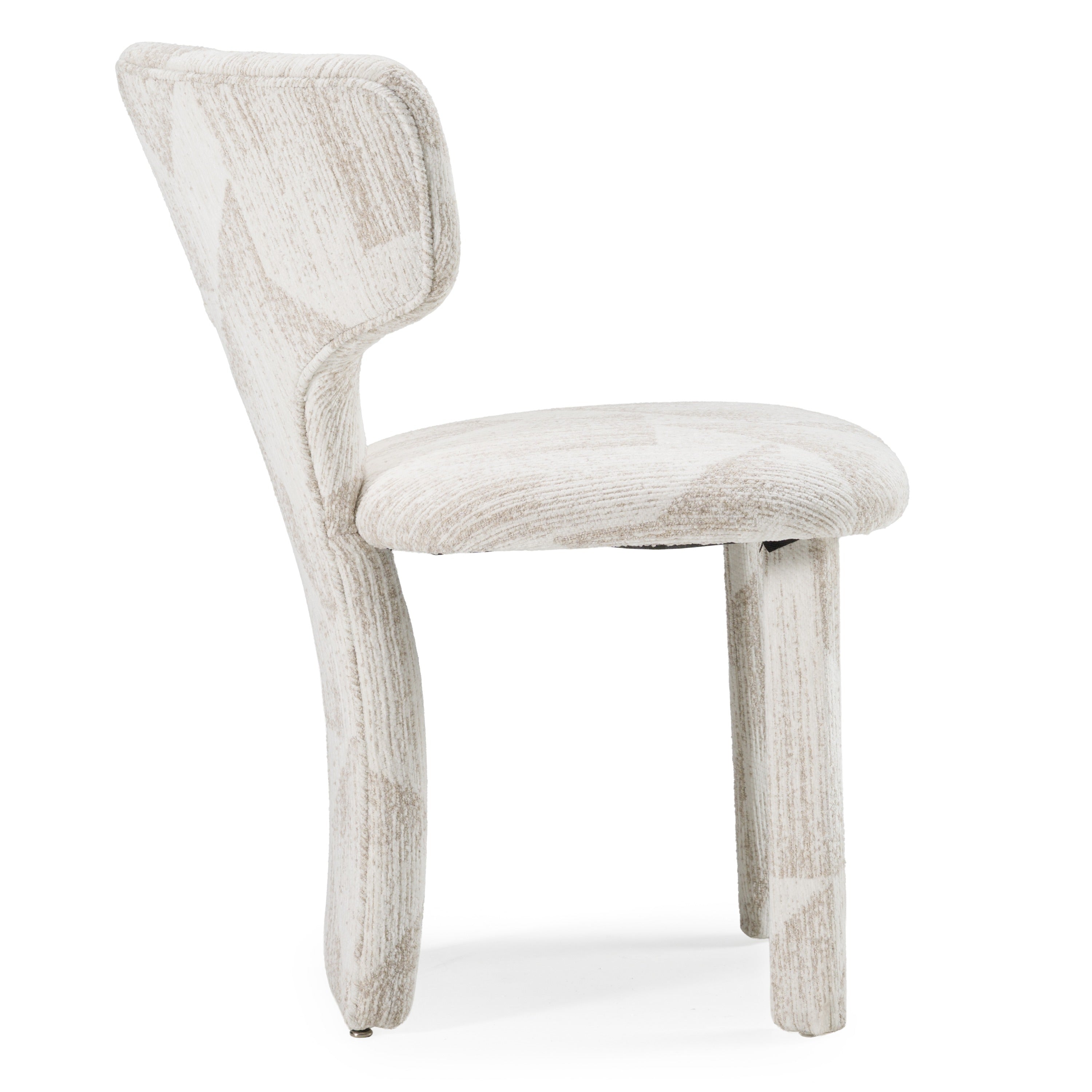 Masuda - Modern Beige Pattern Fabric Dining Chair (Set of 2)