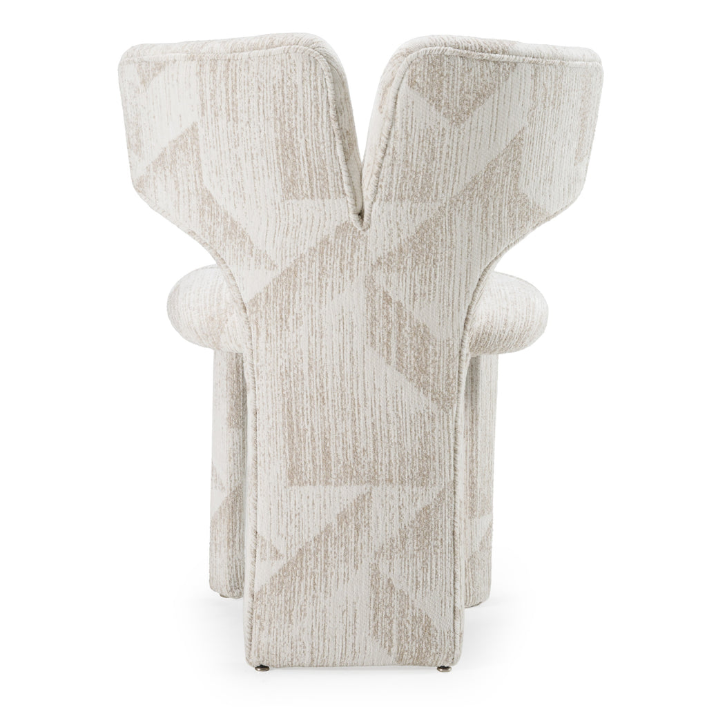 Masuda - Modern Beige Pattern Fabric Dining Chair (Set of 2)
