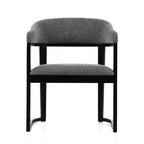 Maury - Modern Grey Fabric + Black Dining Chair