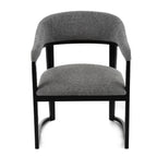 Maury - Modern Grey Fabric + Black Dining Chair
