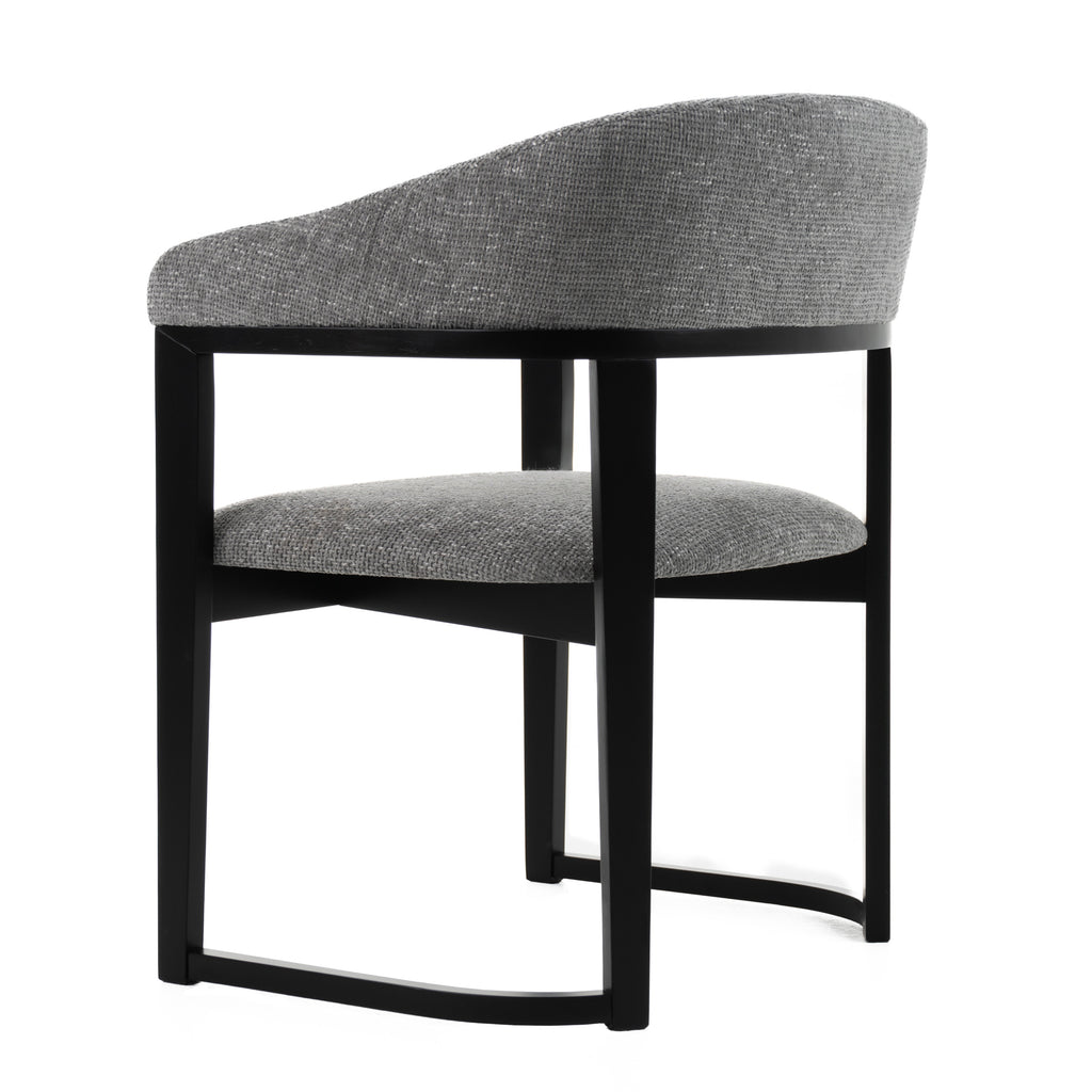 Maury - Modern Grey Fabric + Black Dining Chair