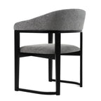 Maury - Modern Grey Fabric + Black Dining Chair