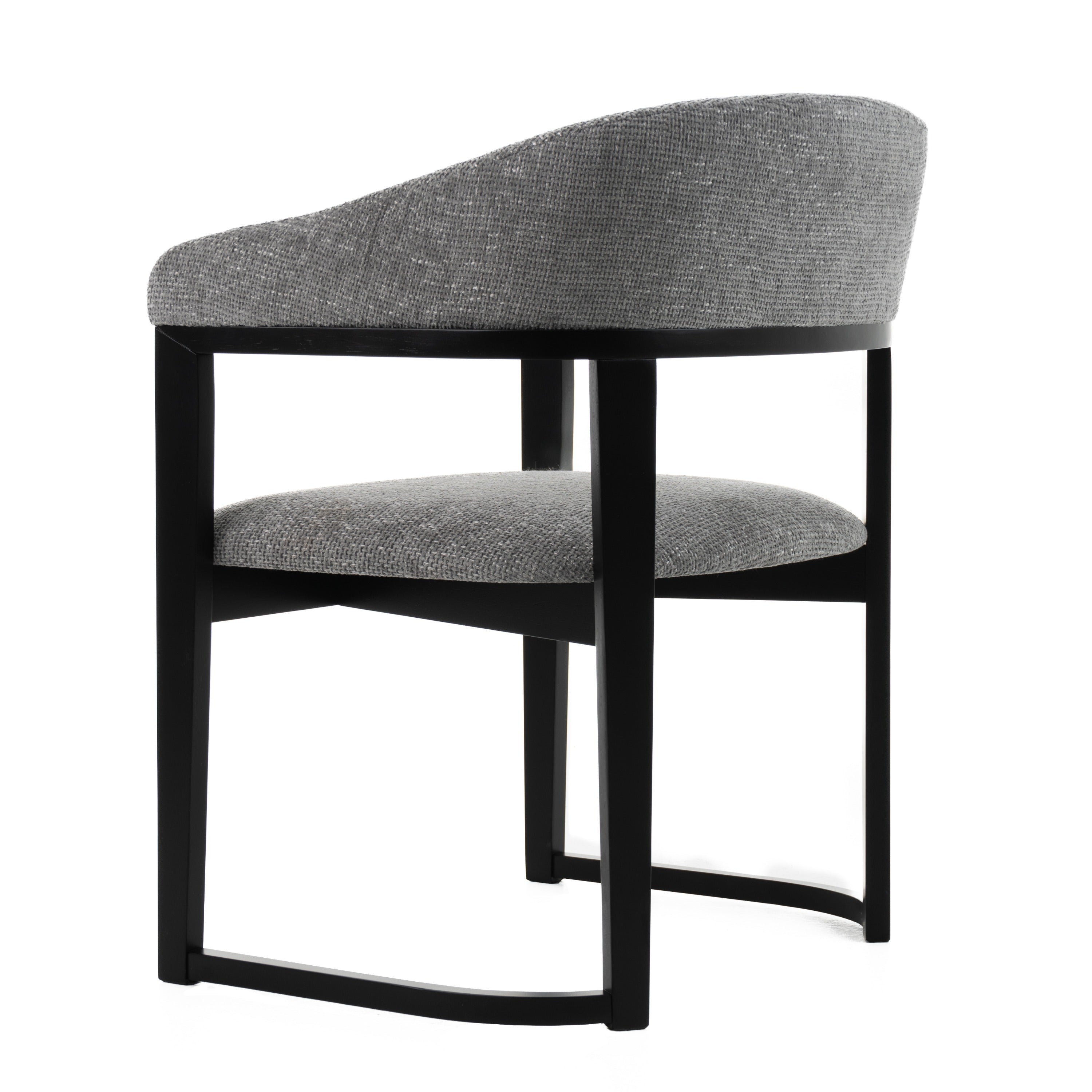 Maury - Modern Grey Fabric + Black Dining Chair