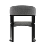 Maury - Modern Grey Fabric + Black Dining Chair