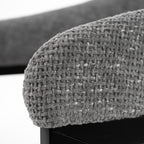 Maury - Modern Grey Fabric + Black Dining Chair
