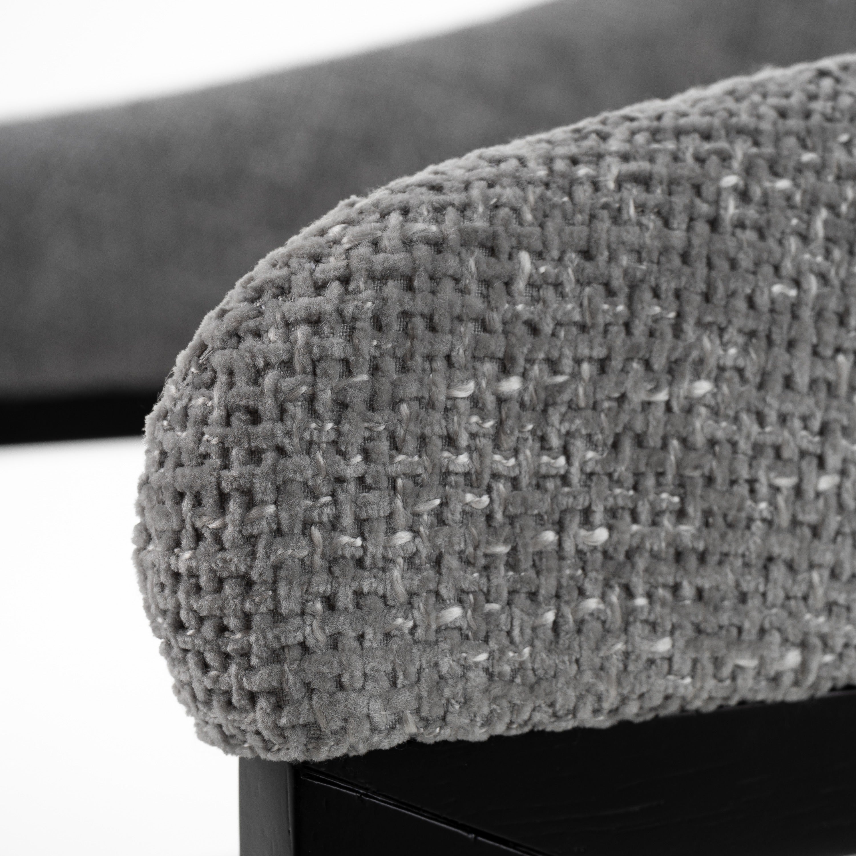 Maury - Modern Grey Fabric + Black Dining Chair