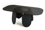 Maxine - Modern Hammered Grey Glass Rectangular Dining Table