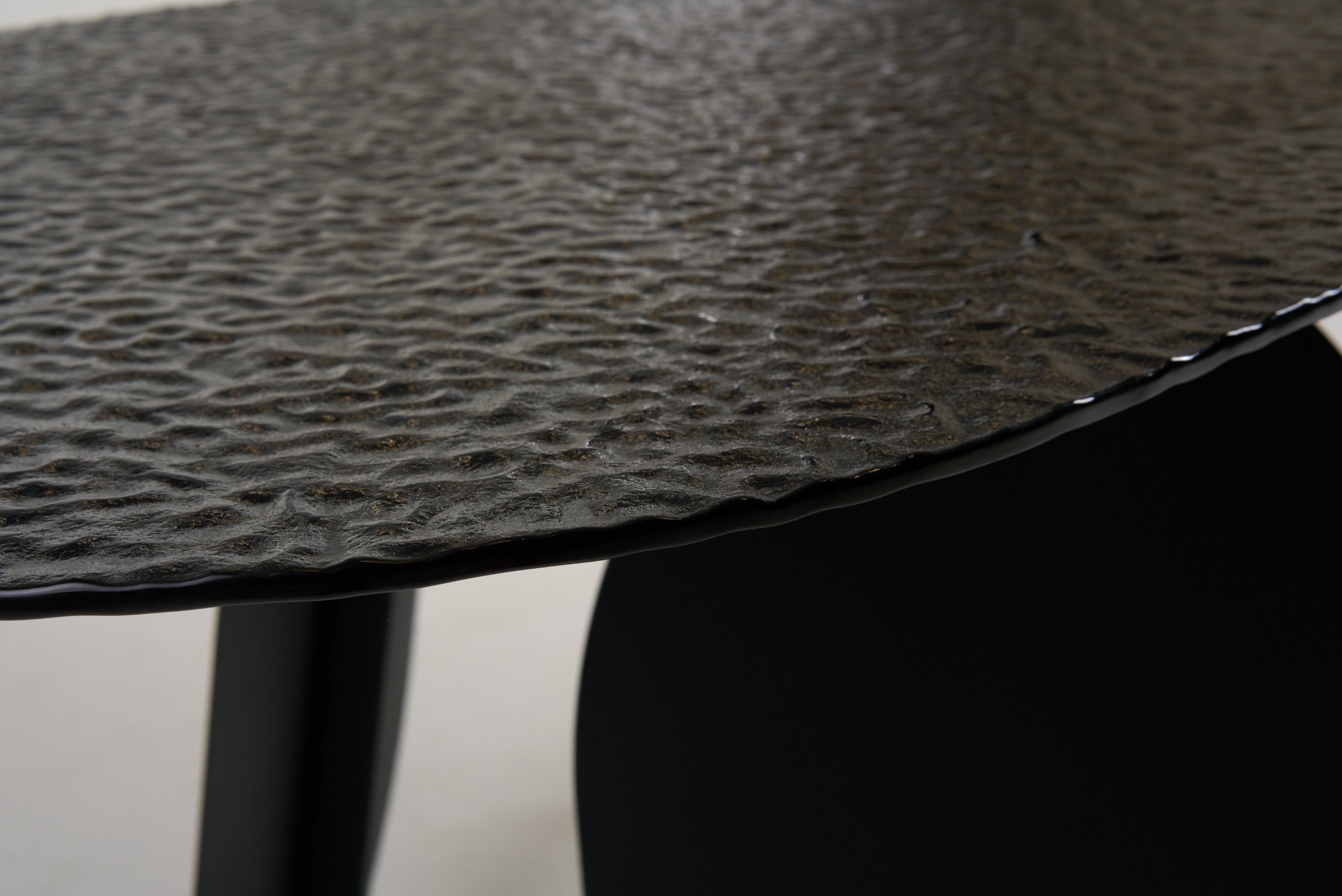 Maxine - Modern Hammered Grey Glass Rectangular Dining Table