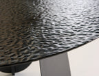 Maxine - Modern Hammered Grey Glass Round Dining Table
