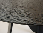 Maxine - Modern Hammered Grey Glass Round Dining Table