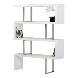 Maze Modern White High Gloss Bookcase