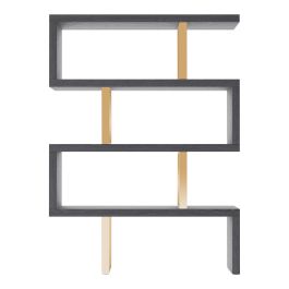 Maze - Elm Grey & Gold Bookcase