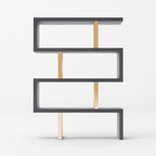 Maze - Elm Grey & Gold Bookcase