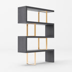 Maze - Elm Grey & Gold Bookcase