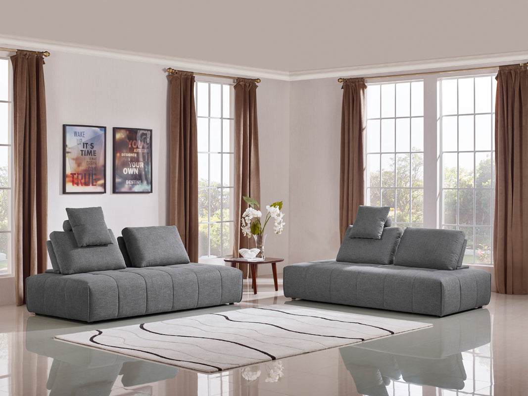 Edgar - Modern Grey Fabric Modular Sectional Sofa