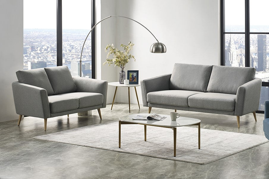 Benham Modern Grey Fabric Sofa