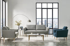 Benham Modern Grey Fabric Sofa