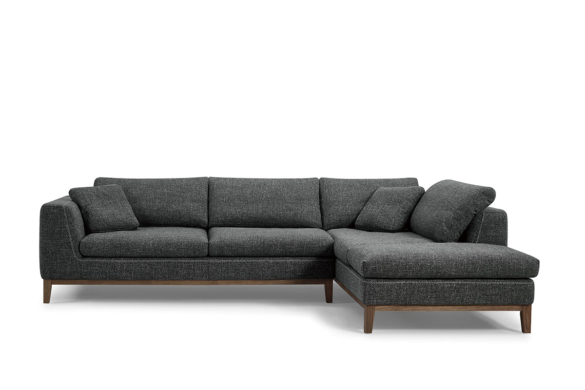 Divani Casa Hickman - Modern Dark Grey Fabric Right Facing Sectional Sofa – Additional View