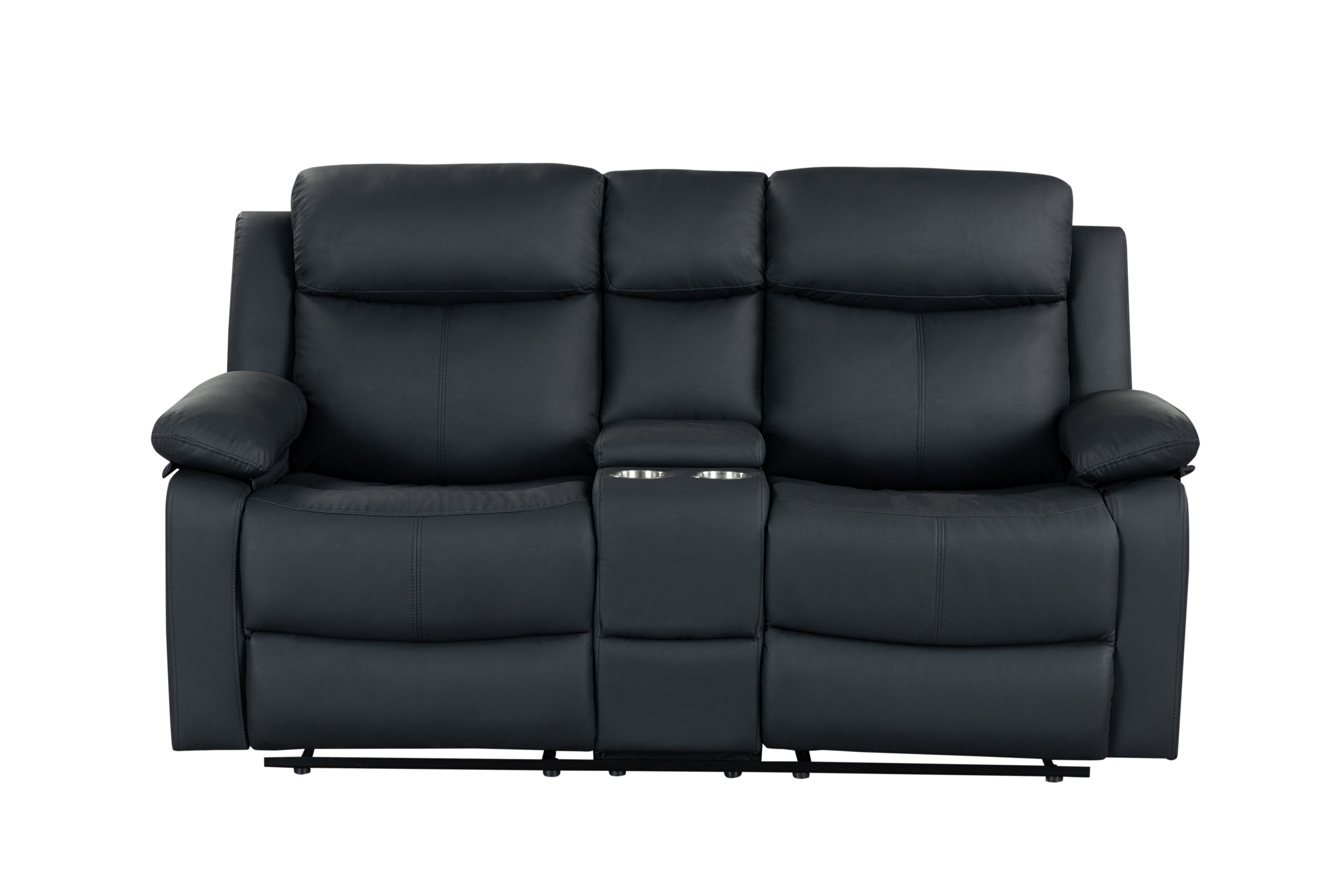 U6026 GREY PU 46A CONSOLE RECLINING LOVESEAT WITH LED AND SPEAKER