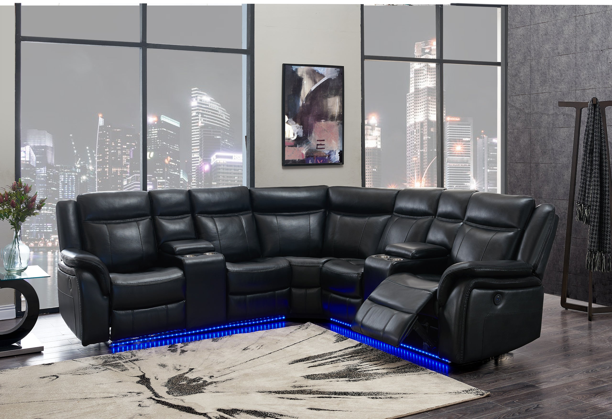 UM02 BLACK SECTIONAL