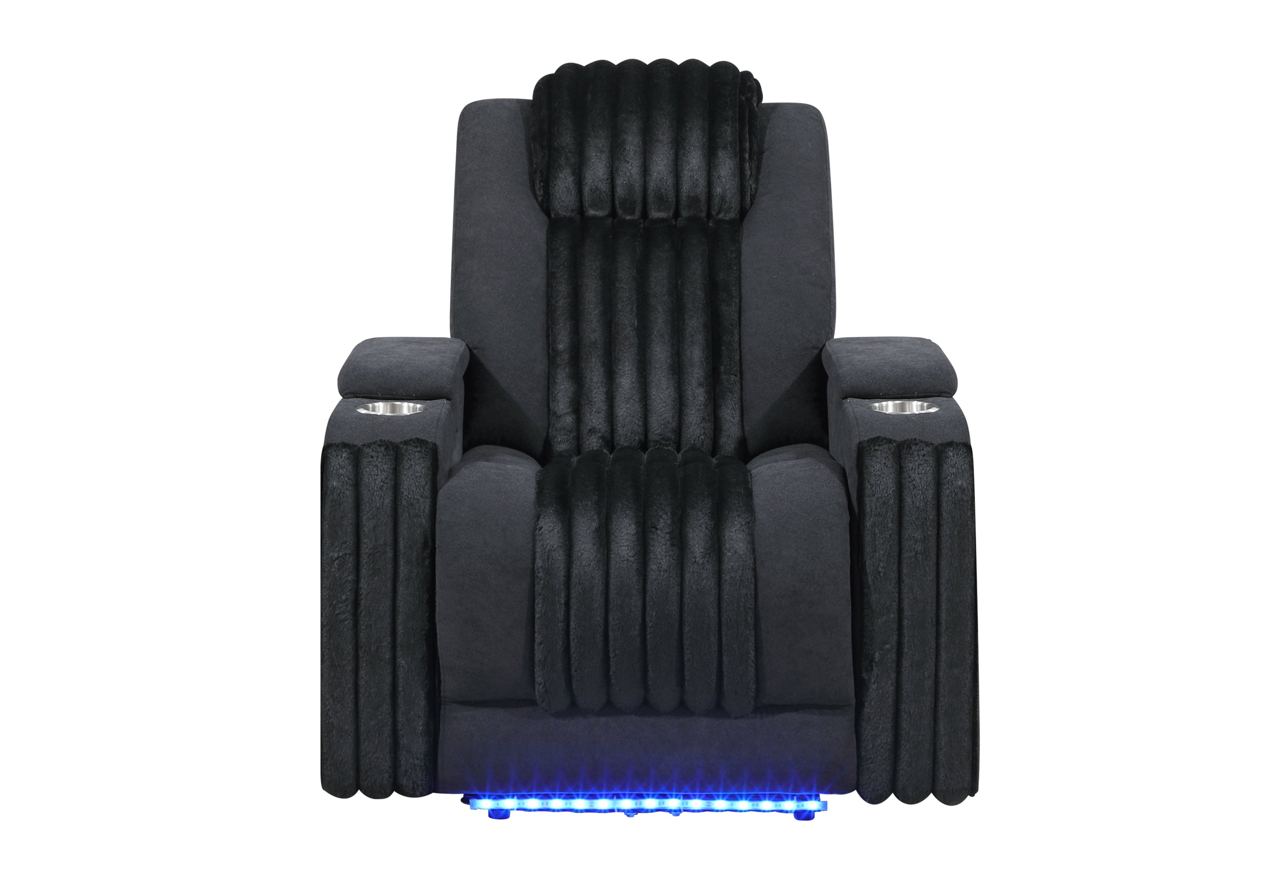 U8000 BLACK POWER RECLINER W/ POWER HEADREST & LED LIGHT