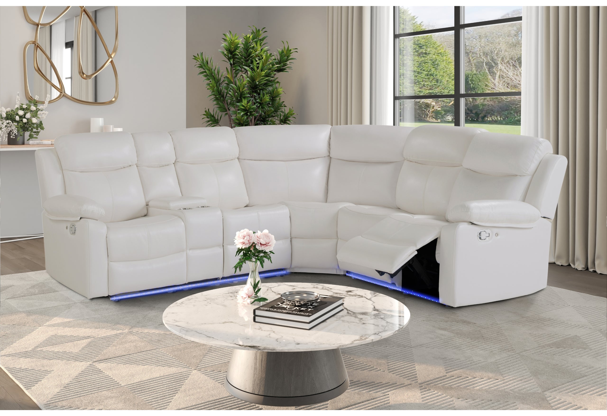 U6026 BLANCHE WHITE LEFT ARM FACING SECTIONAL