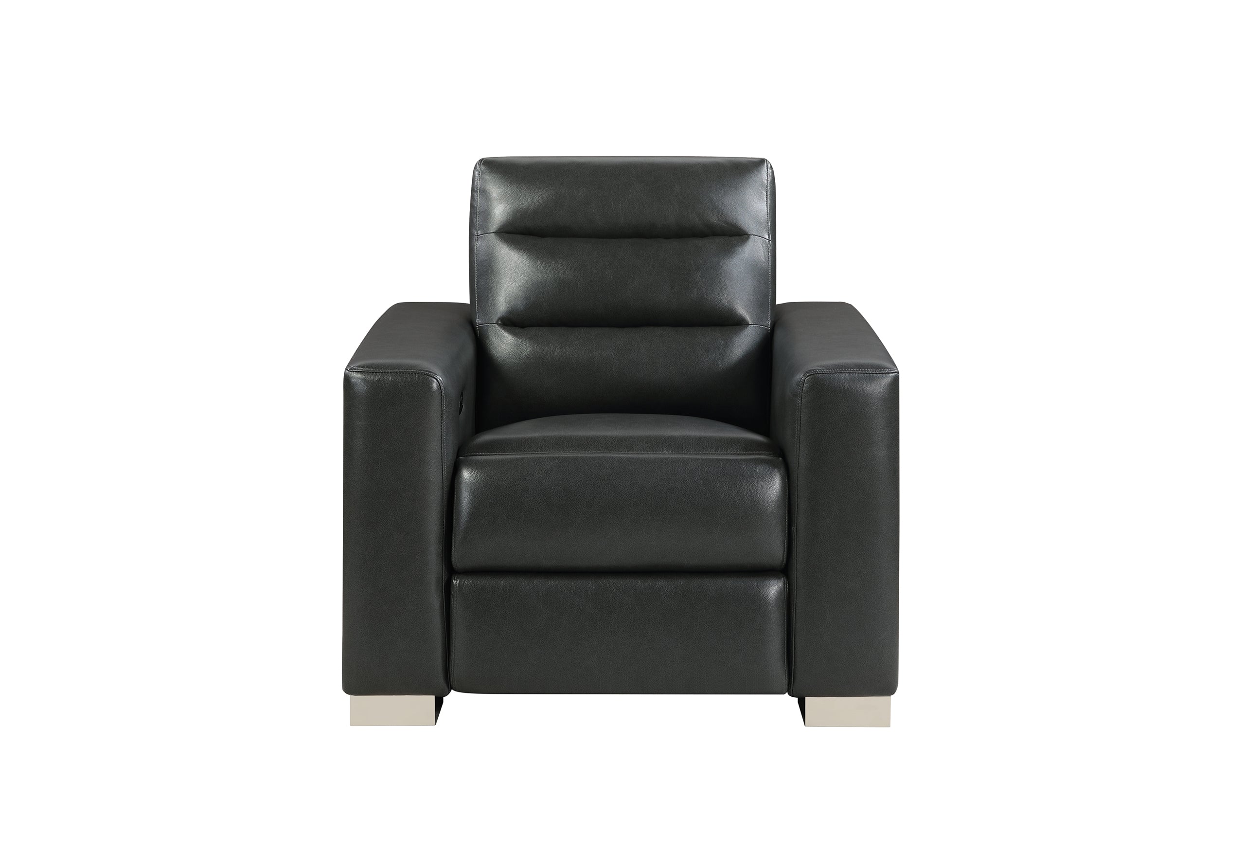 YLIME BLANCHE CHARCOAL POWER RECLINER WITH BOOKCASE LED