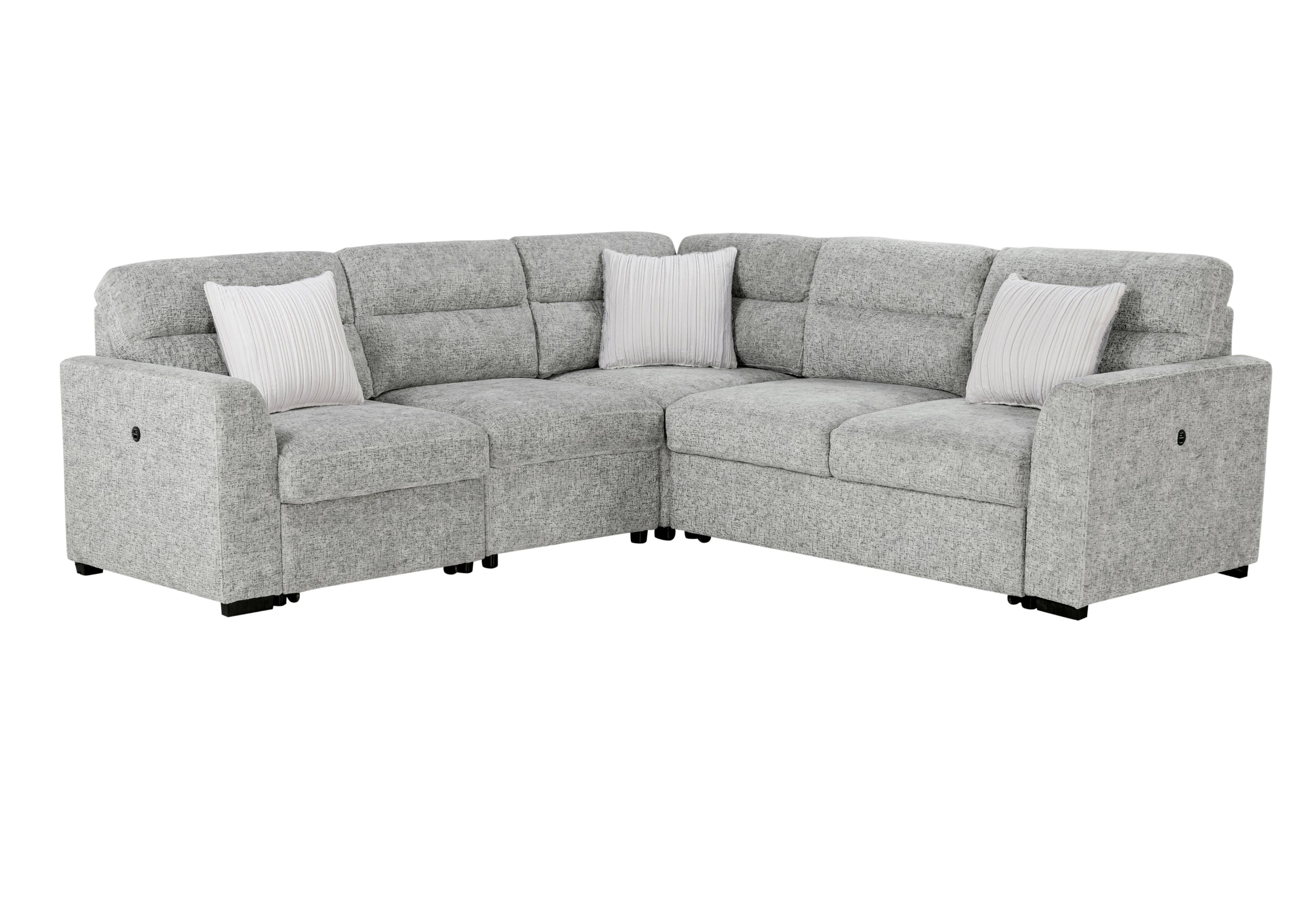U9401 NICKEL SECTIONAL WITH 3 PILLOWS