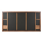 Metcalf - Mid-Century Walnut & Grey Bed - Mid - Century Walnut & Grey Bed