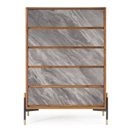 Metcalf - Mid-Century Walnut & Grey Chest