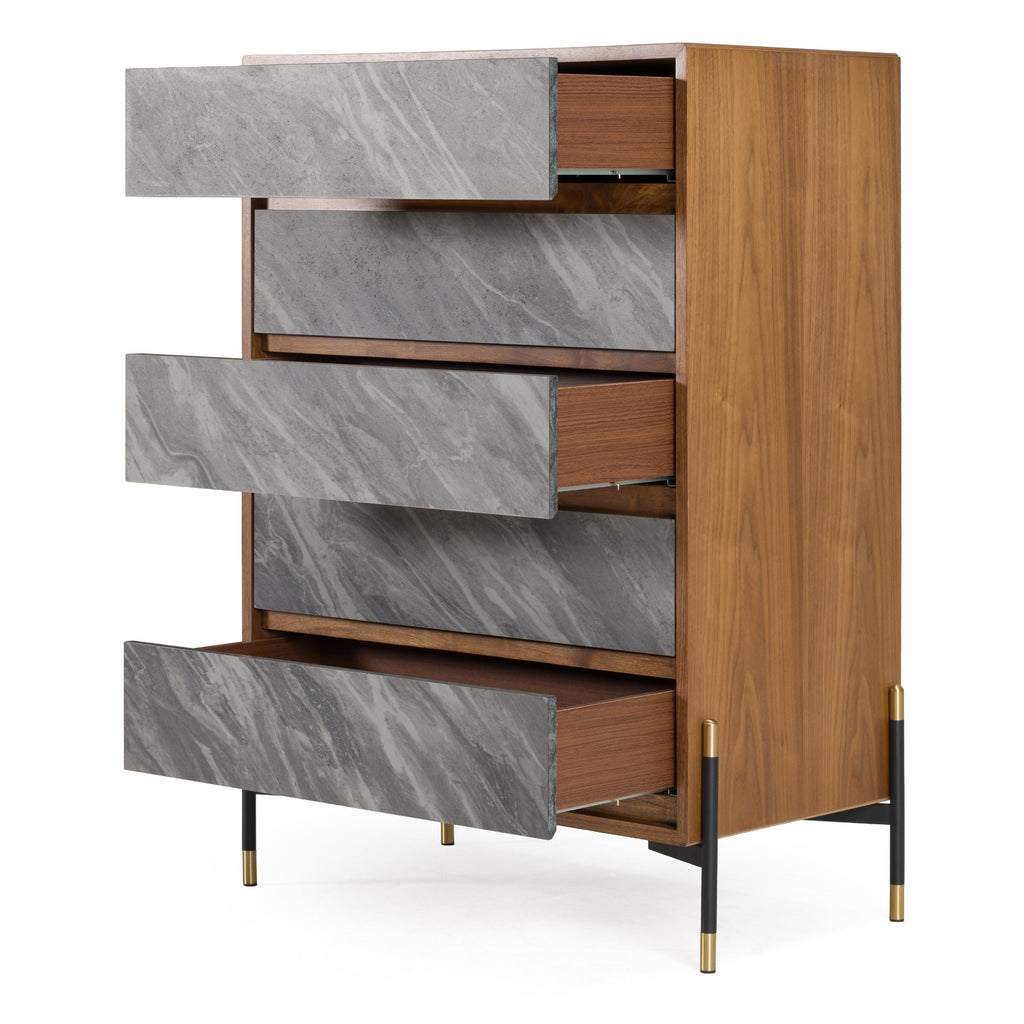 Metcalf - Mid-Century Walnut & Grey Chest
