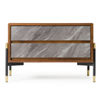 Metcalf - Mid-Century Walnut & Grey Nightstand
