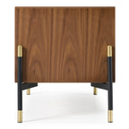 Metcalf - Mid-Century Walnut & Grey Nightstand