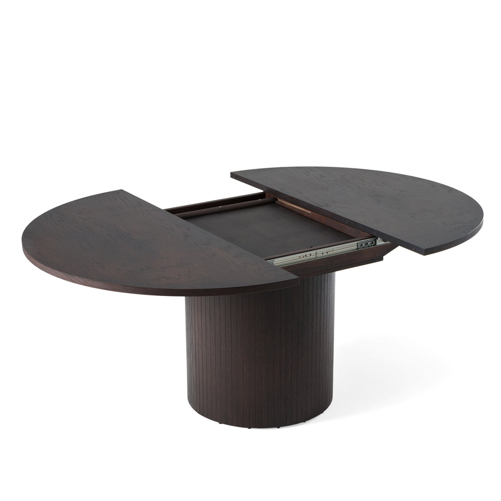 Miami - Modern Brown Round Dining Table with Extension