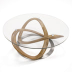 Michele - Modern Glass + Walnut Coffee Table