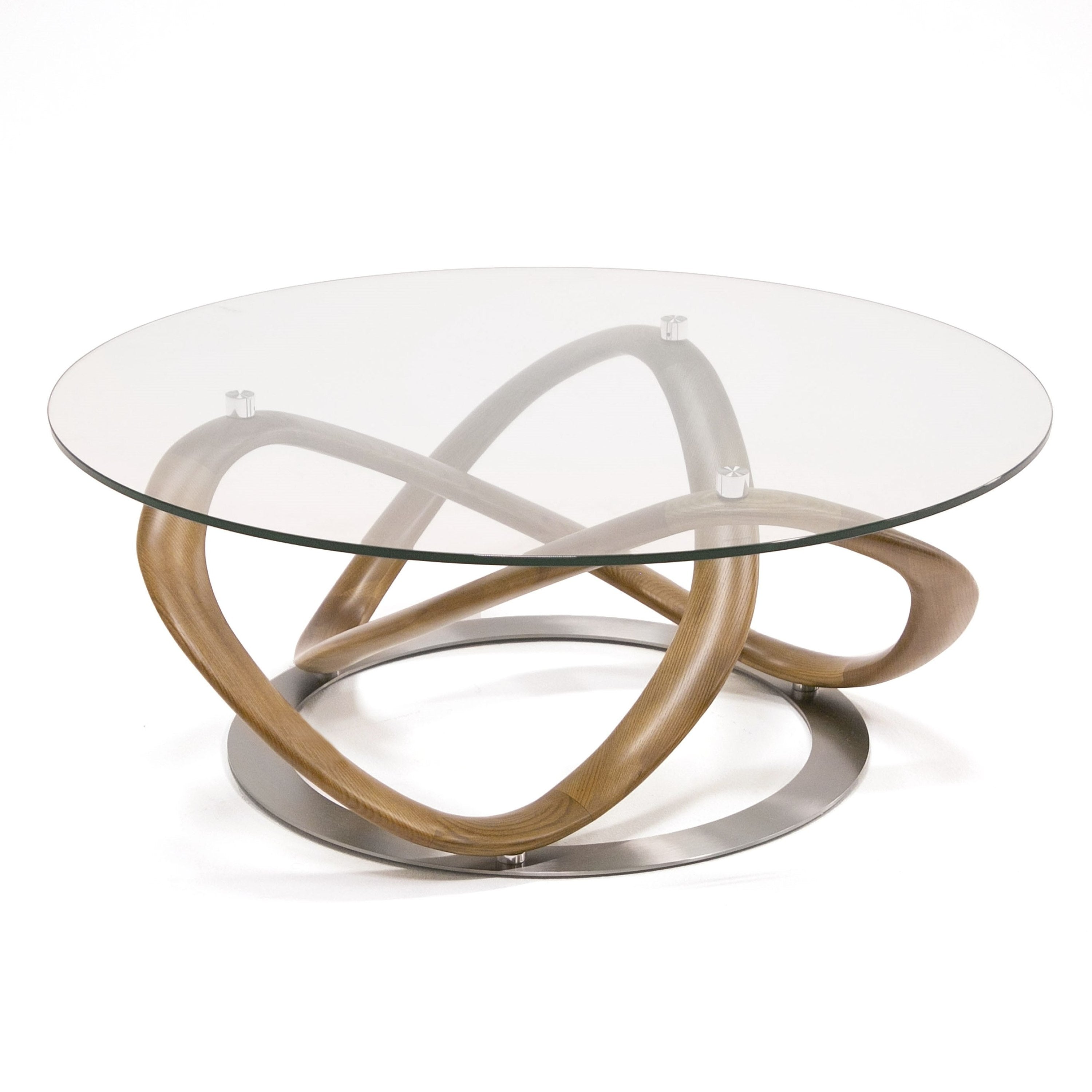 Michele - Modern Glass + Walnut Coffee Table