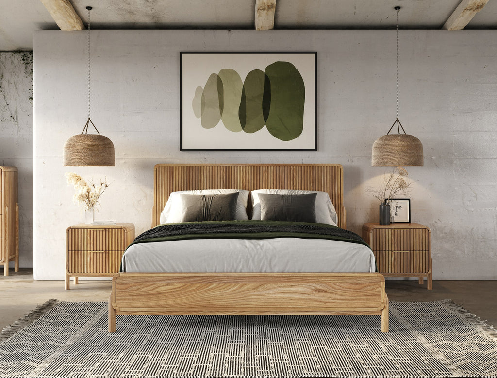 Mikala - Modern Natural Oak Bedroom Set - Modern Natural Oak Bedroom Set