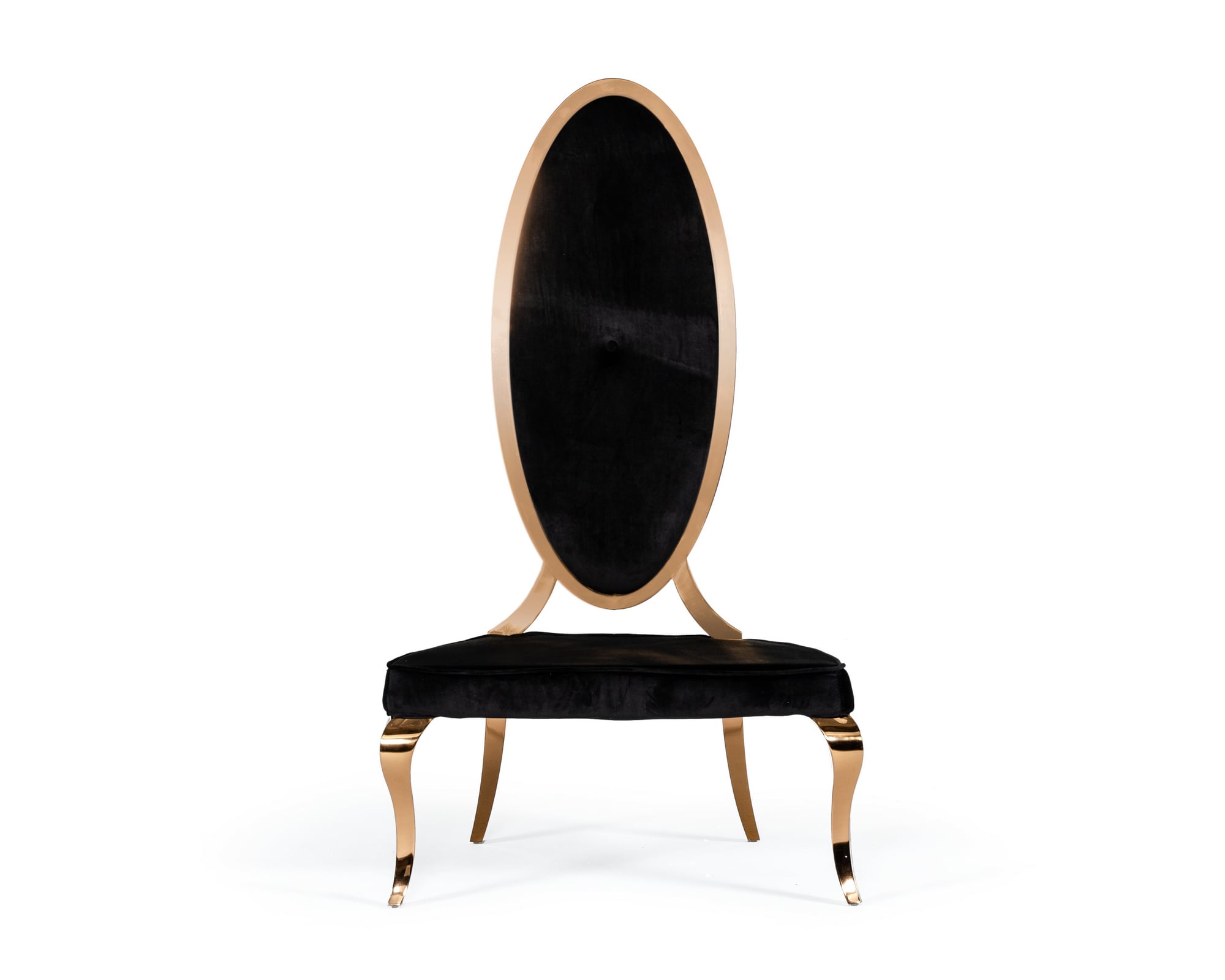 Mills - Modern Black Velvet Rosegold Dining Chair Set of 2