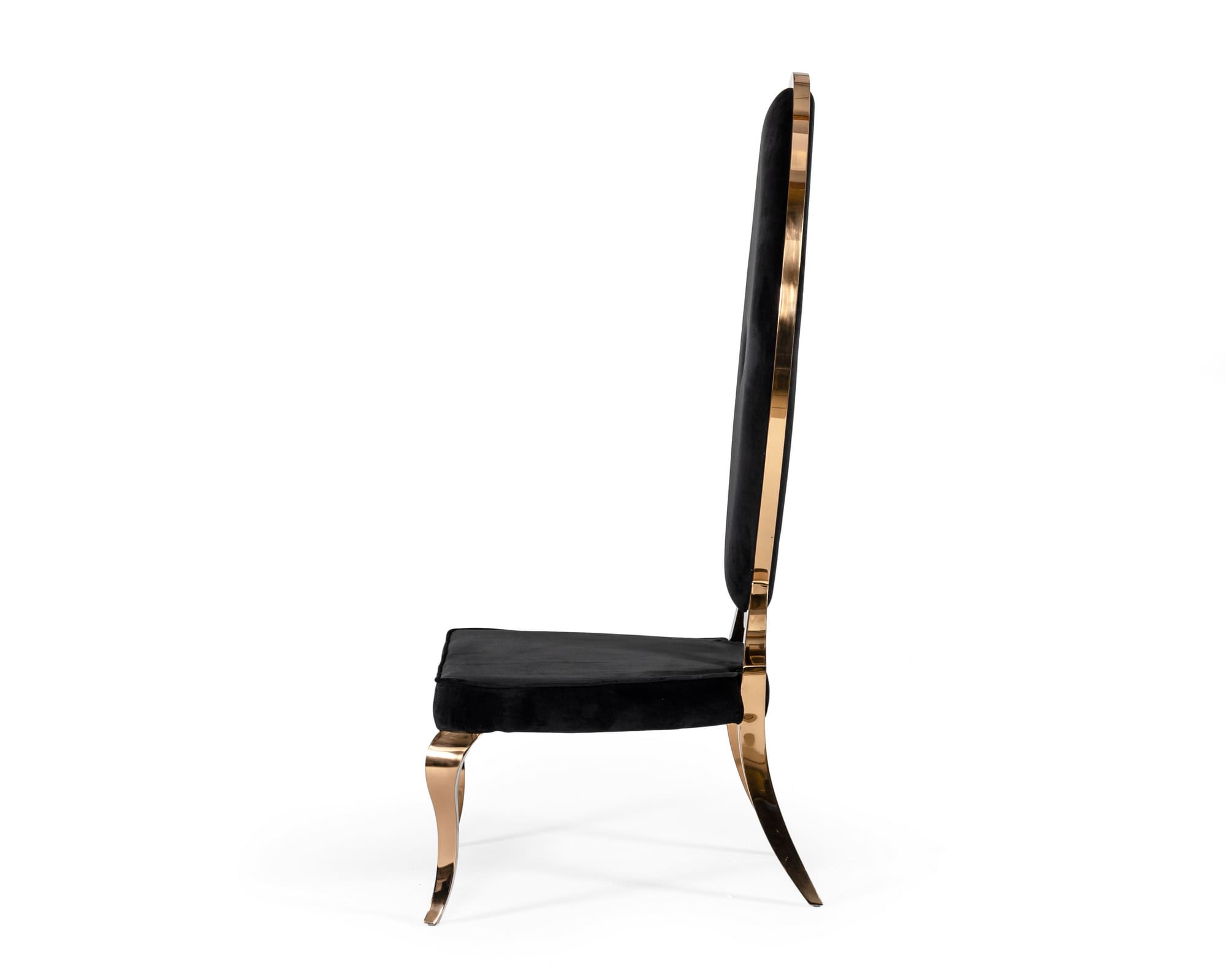 Mills - Modern Black Velvet Rosegold Dining Chair Set of 2