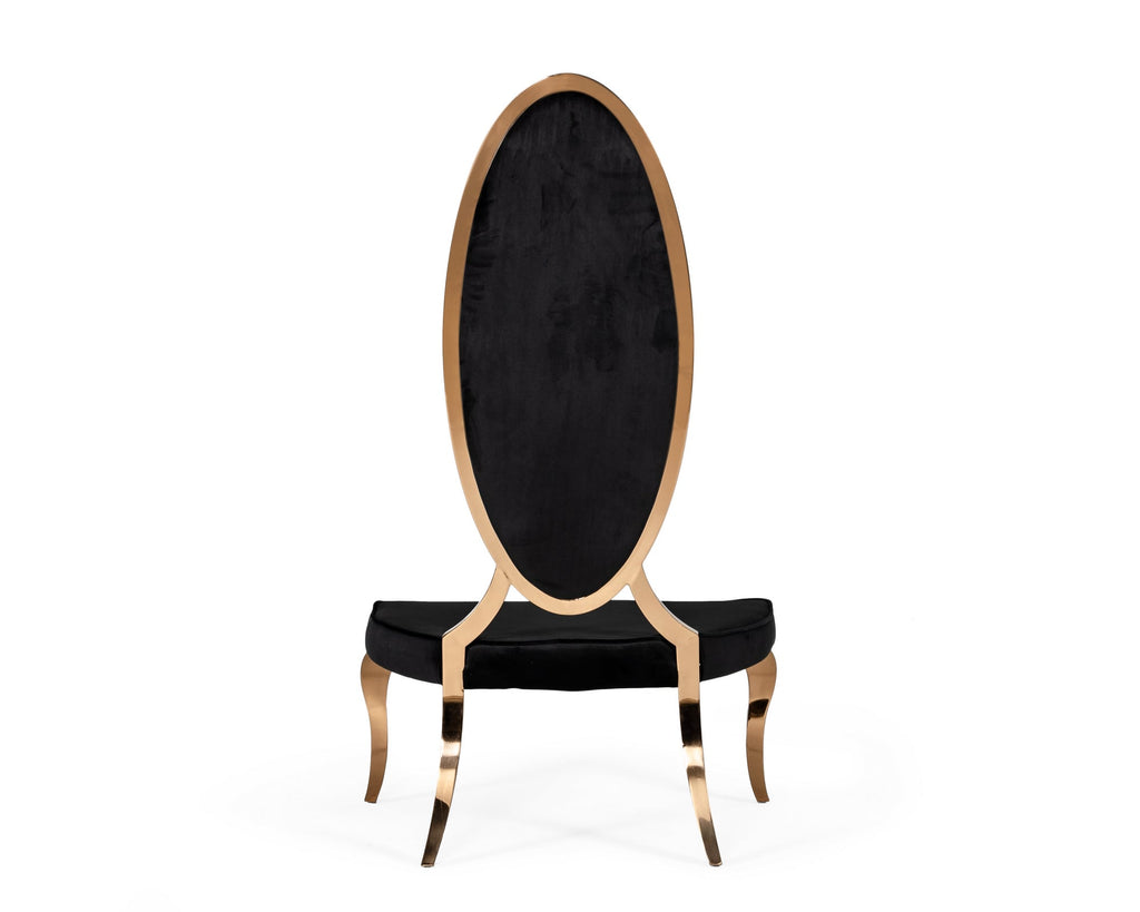Mills - Modern Black Velvet Rosegold Dining Chair Set of 2