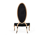 Mills - Modern Black Velvet Rosegold Dining Chair Set of 2