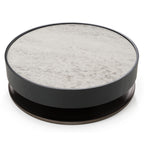 Miranda - Modern Ceramic + Black Oak Round Coffee Table