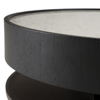 Miranda - Modern Ceramic + Black Oak Round Coffee Table