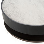 Miranda - Modern Ceramic + Black Oak Round Coffee Table