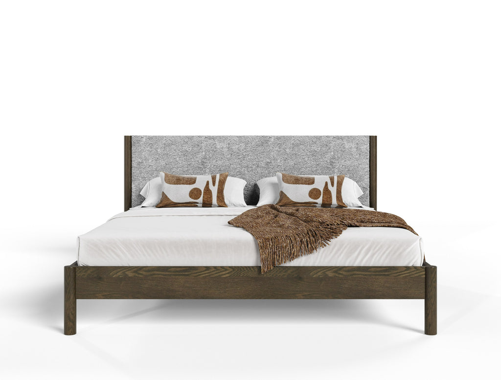 Carolina - Modern Grey Fabric + Wenge Bedroom Set - Modern Grey Fabric + Wenge Bedroom Set